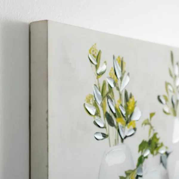 Canvas Art-Kirkland's Home Greenery In Bottle Vases Canvas Art Print Green/White