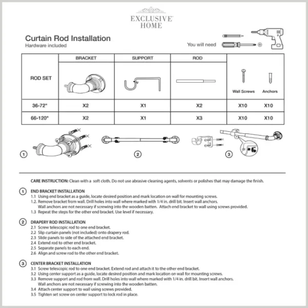 Curtain Rods & Hardware-Kirkland's Home Gunmetal Hyde Wrap Around Curtain Rod, 120 In.