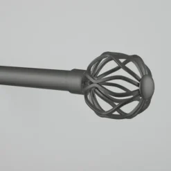 Curtain Rods & Hardware-Kirkland's Home Gunmetal Open Sphere Curtain Rod, 72 In.