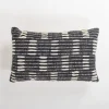 Pillows-Kirkland's Home Hadid Woven Stripes Lumbar Pillow Black/Ivory