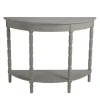 Console Tables-Kirkland's Home Half Round Wood Console Table Gray