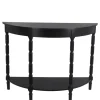 Console Tables-Kirkland's Home Half Round Wood Console Table Black