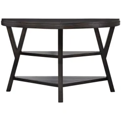 Console Tables-Kirkland's Home Half Round Wood Flared Base Console Table Black