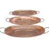 Decorative Trays-Kirkland's Home Hammered Copper 3-Pc. Iridescent Tray Set Brown
