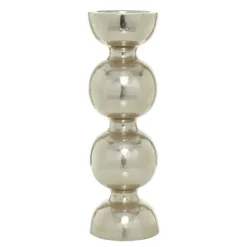Candle Holders-Kirkland's Home Hammered Metal Orb Candle Holder, 18 In. Silver