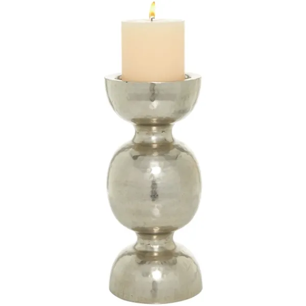 Candle Holders-Kirkland's Home Hammered Metal Orb Candle Holder Silver
