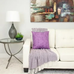 Blankets & Throws-Kirkland's Home Hand Loomed Herringbone Throw Purple