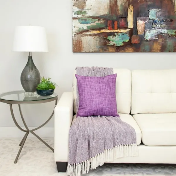 Blankets & Throws-Kirkland's Home Hand Loomed Herringbone Throw Purple