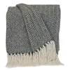 Blankets & Throws-Kirkland's Home Hand Loomed Herringbone Throw Black