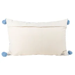 Pillows-Kirkland's Home Hand Stitched Floral Lumbar Pillow Blue