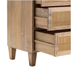 Dressers & Chests-Kirkland's Home Hand Woven Cane 3-Drawer Wood Chest