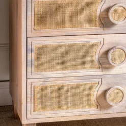 Dressers & Chests-Kirkland's Home Hand Woven Cane 3-Drawer Wood Chest