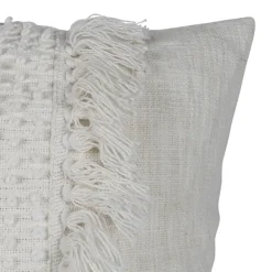 Pillows-Kirkland's Home Hand Woven Pulled Knot Pillow White