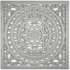 Wall Plaques-Kirkland's Home Handcarved Floral Medallion Wood Wall Plaque Gray
