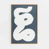 Framed Art-Kirkland's Home Handpainted Abstract Framed Art Print Blue/White