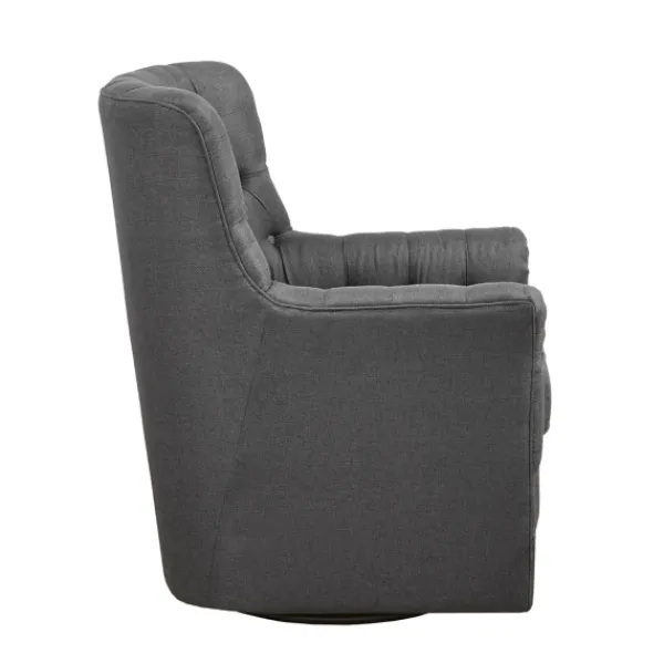 Accent Chairs-Kirkland's Home Hand-Tufted Swivel Glider Accent Chair Gray