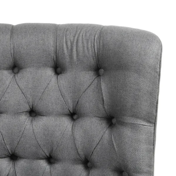 Accent Chairs-Kirkland's Home Hand-Tufted Swivel Glider Accent Chair Gray