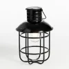 Outdoor Lighting-Kirkland's Home Hanging Cage Solar Powered Lantern Black