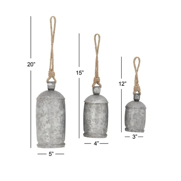 Decorative Accents-Kirkland's Home Hanging Decorative Bells, Set Of 3 Silver