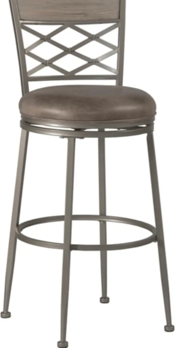 Bar Stools & Counter Height Stools-Kirkland's Home Hanover Swivel Pewter Garden Lattice Counter Stool Brown