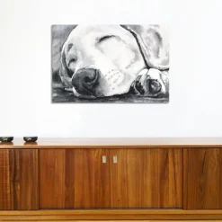 Canvas Art-Kirkland's Home Happy Dreams Dog Giclee Canvas Art Print, 40X26 Gray