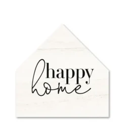 Wall Quotes & Signs-Kirkland's Home Happy Home House Shaped Canvas Art Print White