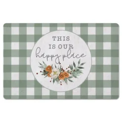 Kitchen & Floor Mats-Kirkland's Home Happy Place Buffalo Check Kitchen Mat Green