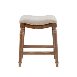 Bar Stools & Counter Height Stools-Kirkland's Home Hazelnut Upholstered Curved Seat Counter Stool Gray