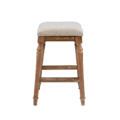 Bar Stools & Counter Height Stools-Kirkland's Home Hazelnut Upholstered Curved Seat Counter Stool Gray