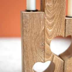 Candle Holders-Kirkland's Home Heart Cutout Wood Taper Candle Holders, Set Of 3 Brown
