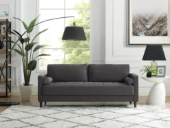 Sofas & Loveseats-Kirkland's Home Heather Chelsea Modern Sofa Gray