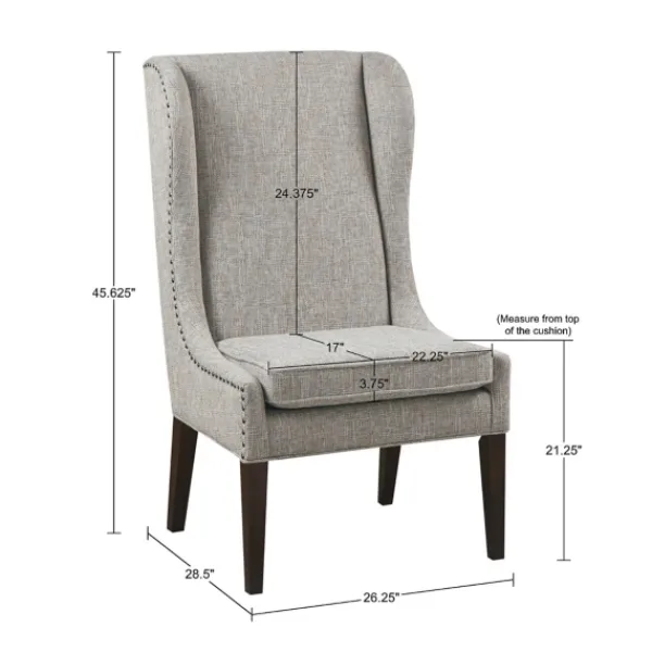 Dining Chairs-Kirkland's Home Heather High Wingback Dining Chair Gray