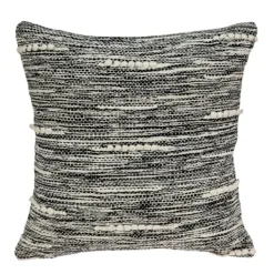 Pillows-Kirkland's Home Heathered Knots Throw Pillow Black/White