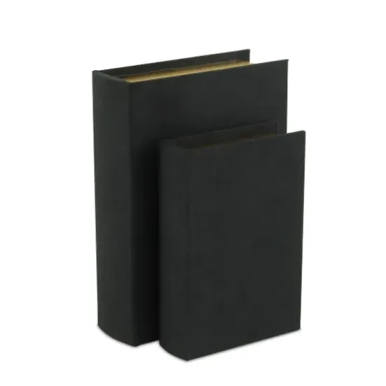 Baskets & Boxes-Kirkland's Home Heathered Linen Book Boxes, Set Of 2 Black
