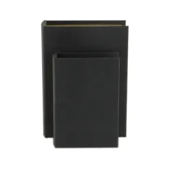 Baskets & Boxes-Kirkland's Home Heathered Linen Book Boxes, Set Of 2 Black