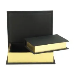 Baskets & Boxes-Kirkland's Home Heathered Linen Book Boxes, Set Of 2 Black