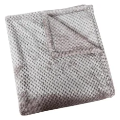 Blankets & Throws-Kirkland's Home Heavenly Plush Bubble Throw Gray