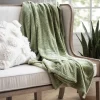 Blankets & Throws-Kirkland's Home Heavenly Plush Bubble Throw Green