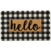 Doormats-Kirkland's Home Hello Buffalo Check Doormat Tan/Black