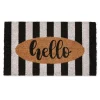Doormats-Kirkland's Home Hello Cabana Stripe Coir Doormat Tan/Black/White