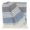 Blankets & Throws-Kirkland's Home Herringbone Multi Striped Throw Blue