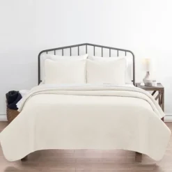 Bedspreads & Coverlets-Kirkland's Home Herringbone Quilted 3-Pc. King Coverlet Set Ivory