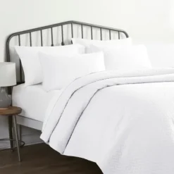 Bedspreads & Coverlets-Kirkland's Home Herringbone Quilted 3-Pc. Queen Coverlet Set White