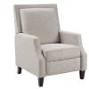 Accent Chairs-Kirkland's Home High Back Nail Head Trim Upholstered Recliner Gray