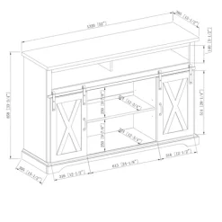 Tv Stands & Media Consoles-Kirkland's Home Highboy Sliding Barn Door Media Cabinet White