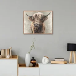 Framed Art-Kirkland's Home Highland Portrait Framed Canvas Art Print Brown