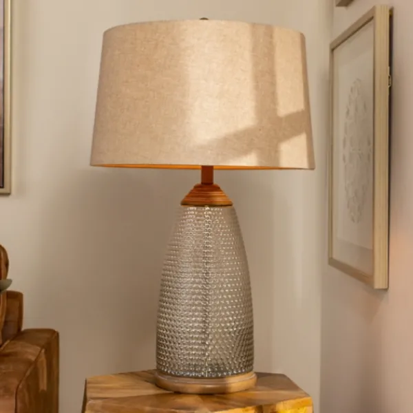Table Lamps-Kirkland's Home Hobnail Glass Table Lamp Tan
