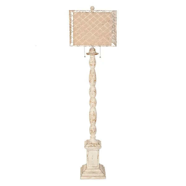 Floor Lamps-Kirkland's Home Holcomb White Floor Lamp Tan