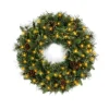 Wreaths-Kirkland's Home Holiday Pine Needle Cabin Pre-Lit Wreath Green/Brown