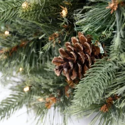 Wreaths-Kirkland's Home Holiday Pine Needle Cabin Pre-Lit Wreath Green/Brown